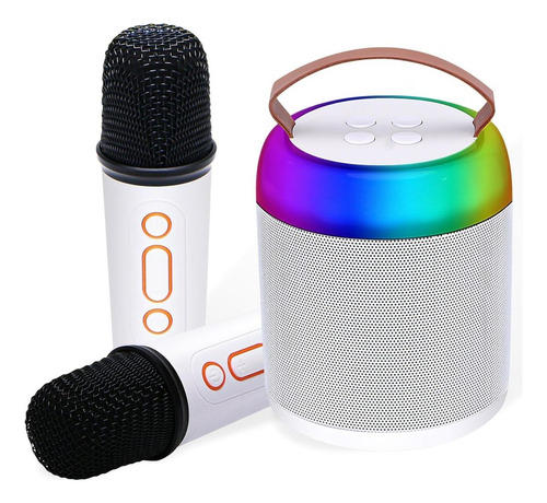 Mini Parlante Karaoke Con Micrófono Bluetooth Led Rgb