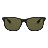 Lente De Sol Ray Ban Cuadrado Polarizado Negro Rb4181