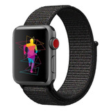 Correa Nylon Compatible Iwatch Apple Watch 42/44/45mm Negro