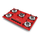 Fogão Cooktop Gás Chamalux Cooktop 5 Bocas Ultra Chama Vermelho 110v/220v