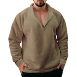 Sudadera Holgada De Tejido Polar Con Cremallera Para Hombre