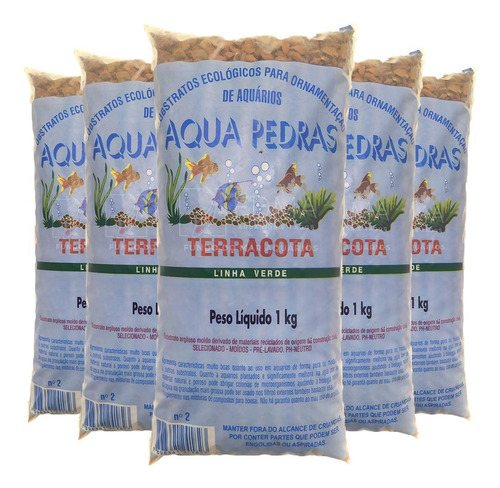 Substrato Aqua Pedras Terracota N2 - 5kg Aquários E Jardins