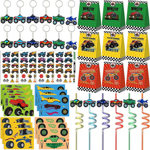 Monster Truck Party Favors Set 72 Pcs Truck Theme Slap ...