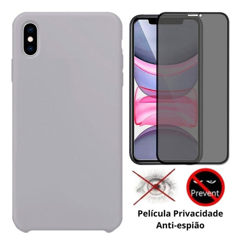 Capinha + Película Privacidade 3d Compatível iPhone XS Max 