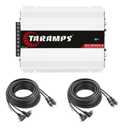 Modulo Taramps Ds-800 X4 800w Rms Rca Ds800x4 + Cabo Rca 5m