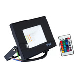 Refletor Holofote Led 10w Rgb Colorido Ip66 Com Controle