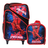 Kit Mochila Infantil Rodinha + Lancheira Homem Aranha