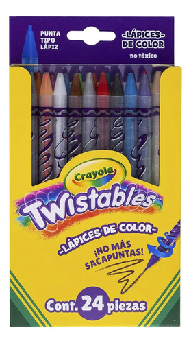 Lápices De Color Crayola Twistables 24 Piezas Punta Lápiz