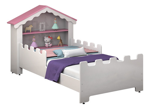 Conjunto 02 Cama Infantil Princesa Com 01 Estante Magia Br/r