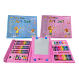 208 Piezas De Arte Para Niños Kit Set De Dibujo Portátil