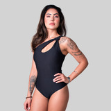 Body Feminino Um Ombro Malha Canelada Com Bojo Gringa