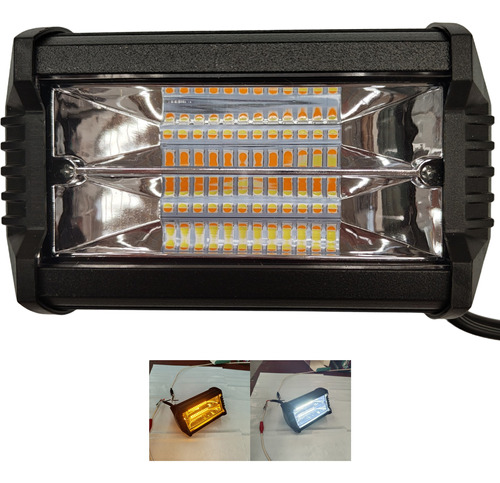 Faro Auxiliar Barra Led Moto Doble Luz 72w 7200 Lm C/estrobo