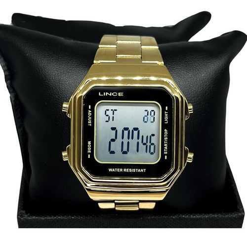 Relógio Lince Feminino Digital Dourado Vintage Sdg615l Bxkx