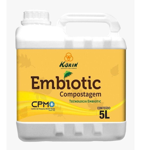 Embiotic Korin 5 Litros Acelerador Compostagem Profissional