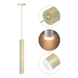 Led Para Sala Banheiro Quarto Tubo Acrílico Difusor Moderno Cor Dourado 110v/220v