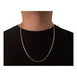 Cadena Collar Eslabón Hombre Plata 925 4mm 60cm. Regalo Padr