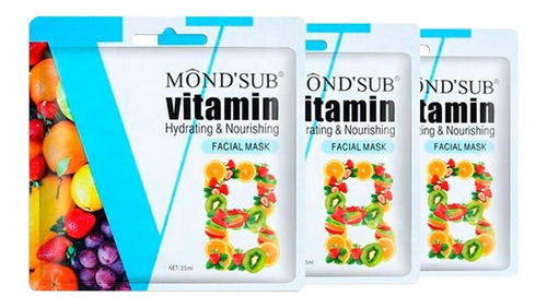 Mascarillas Faciales Vitamina B - C - E  25ml, Mond´sub