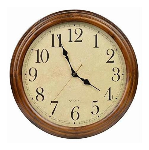 Reloj De Pared De Madera Maciza De Roble Antiguo, Silencios