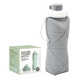 Botella De Agua Térmica De Silicona Plegable Portátil 600ml