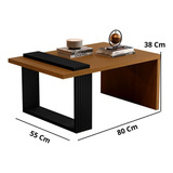 Mesa De Centro Sala Jb 8020 Nature Com Preto - Movelove