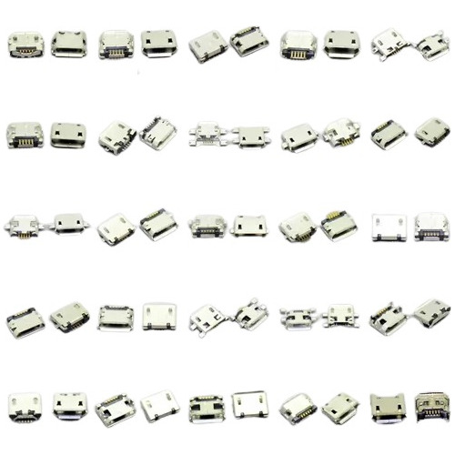 100 Conectores Micro Usb , 25 Modelos, 4 Unidades Por Modelo