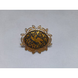 Broche, Prendedor Damasquinado Ave, Dorado