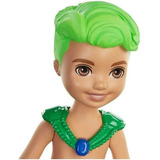 Muñeca Barbie Dreamtopia Chelsea Boy Green Triton