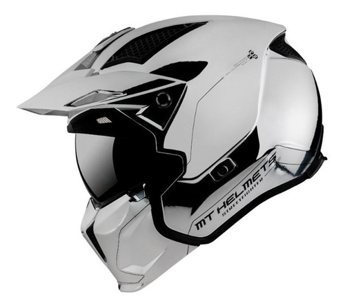 Casco Trial Mt Streetfighter A2 Plata  