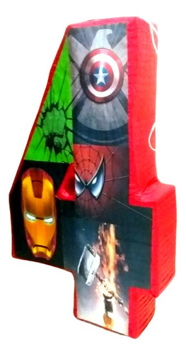 Piñata Numero 4 Aironman Hulk Hombre Araña Capitan Tor 1mtro