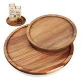 Stobaza Bandejas Decorativas De Madera De Acacia Para Mesa A