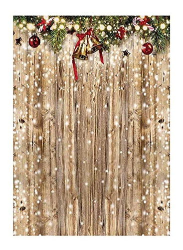 Funnytree 5x7ft Christmas Wooden Wall Photography Backdrop G