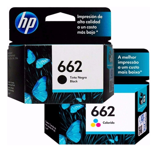 Pack 2 Tintas Hp 662 Negra Y Color Origi.