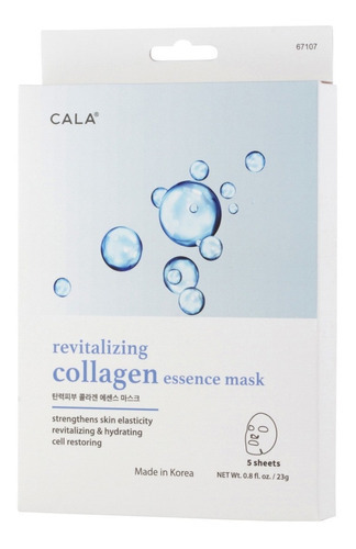 Caja Con  5 Piezas De Mascarilla De Colágeno Cala Tipo De Piel Todo Tipo