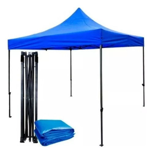 Toldo 3x3 Por Mayor Metálico Plegable Impermeable Azul