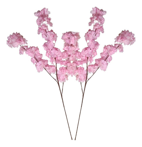 Kit 2 Galhos Artificial Flor Cerejeira Decorativa Rosa Pink