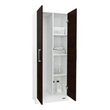 Escobero Despensero Cocina Organizador 2 Puerta Wengue 10201 Color 10201 - Blanco-wengue