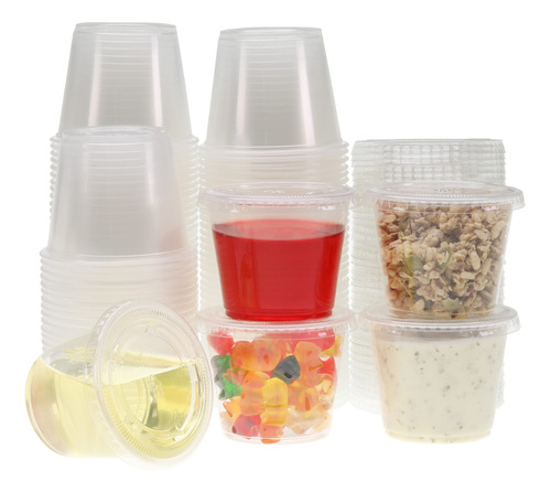 Freshware Vasos De Plastico Para Porciones Con Tapas [5.5 On