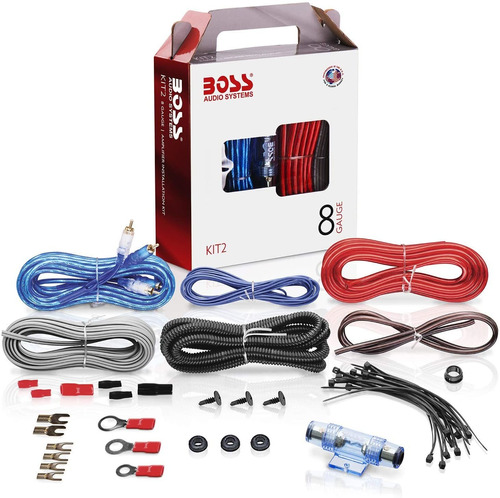 Kit De Cables Boss 2 Potencias 2500w 8 Gauge