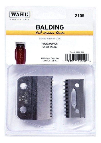 Wahl Balding 6x0 Clipper Blade Para 5 Estrellas Balding Cli.