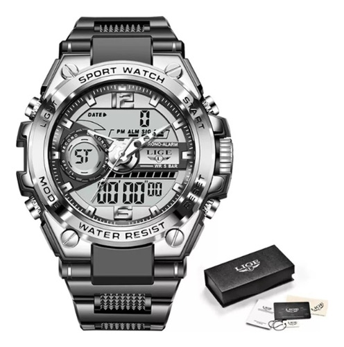 Lige 8922, Reloj Deportivo Digital Hombre Alarma Resist Agua