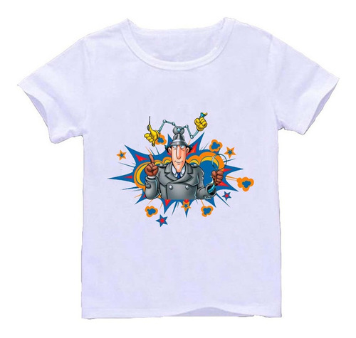 Remera Blanca Adultos Inspector Gadget R59