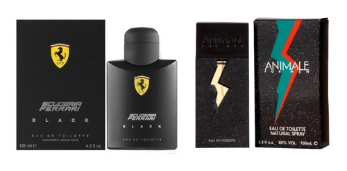 Kit Ferrari Black 125 Ml + Animale For Men 100 Ml Originais