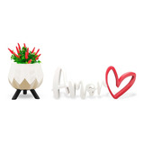 Kit Decorativo P/ Sala, Cozinha - Plantas+ Vaso + Amor 3d