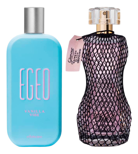 Combo Egeo Vanilla Vibe Colônia 90ml + Glamour Secrets Black Colônia 75ml Kit Presente O Boticário Feminino Fragrância Exclusiva E Marcante.