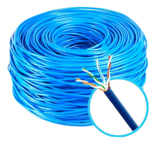 Cabo De Rede Cat5 4 Pares Caixa Com 300 Metros Cabo Azul