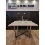 Mesa Comedor 119x119cm Neolith Calacata  Base Hierro. Sale 