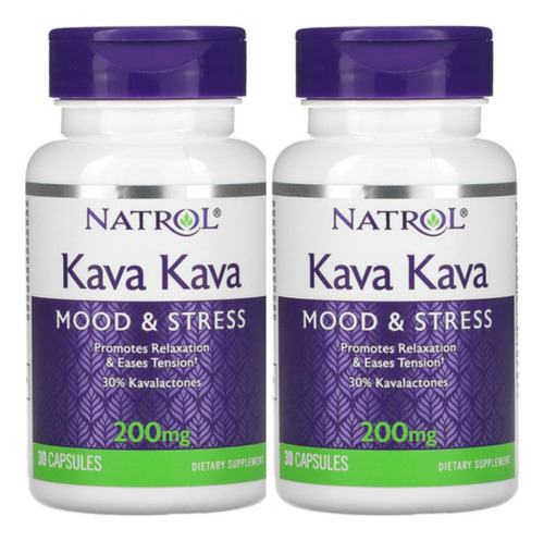 Kit 2x Kava Kava 200mg 30 Cápsulas Natrol