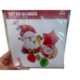 Set De Globos 6 Pcs Navidad Viejito Pascuero Noche Buena