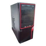 Gabinete Vertical Delux Negro Y Rojo Fuente 450w