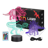 Lámpara De Mesa Decoración Dormitorio Ilusión 3 D Dinosaurio